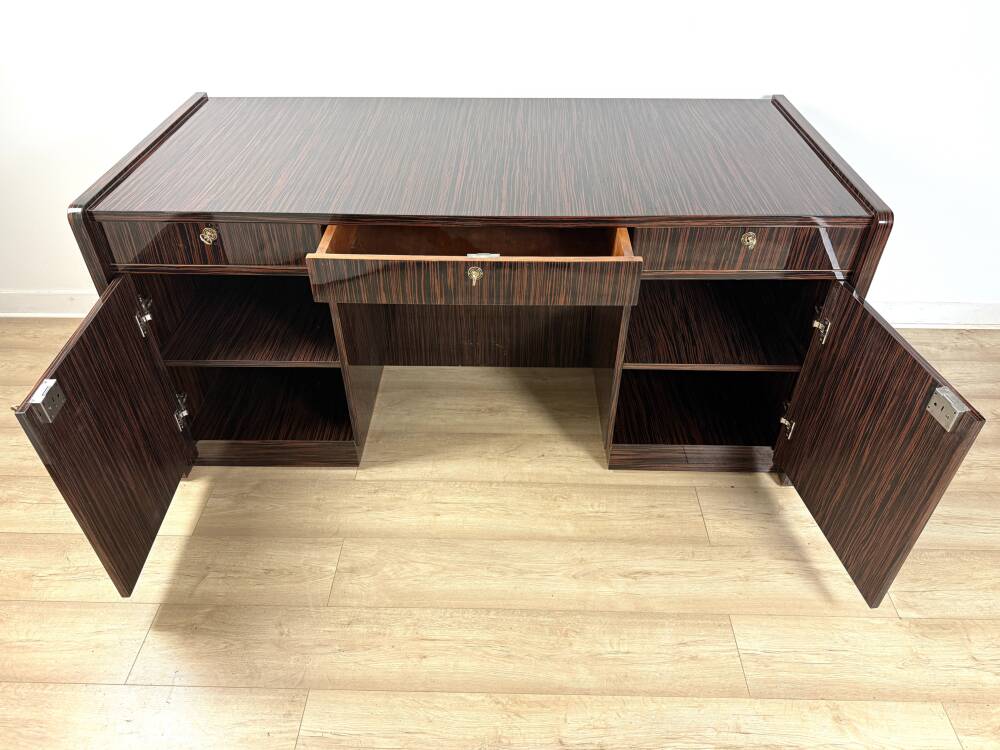 Dwustronne Biurko Art Deco „NEW YORK” – heban makassar