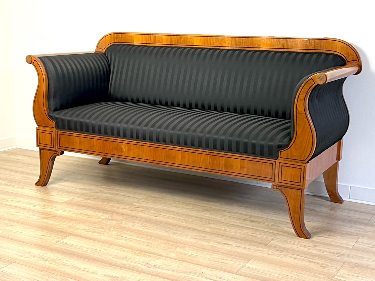2 Elegancka-Kanapa-Biedermeier-Czereśnia-Wypolerowana