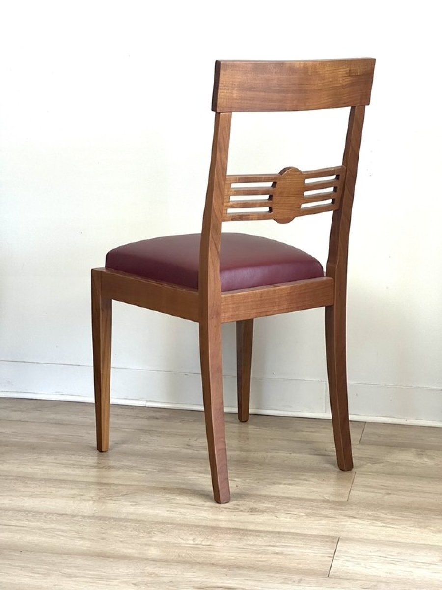 4 eleganckie krzesło art deco z drewna czeresniowego - matowe wykończenie