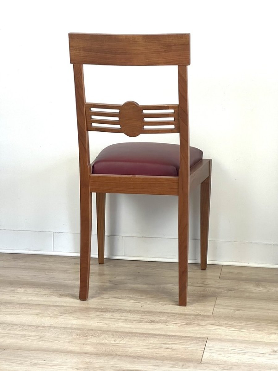 5 stylowe krzesło art deco z drewna czeresniowego - matowa faktura