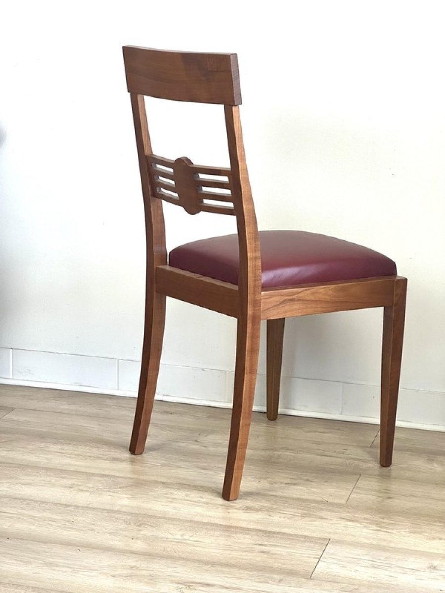 6 unikalne krzesło art deco z matowym wykończeniem z drewna czeresniowego